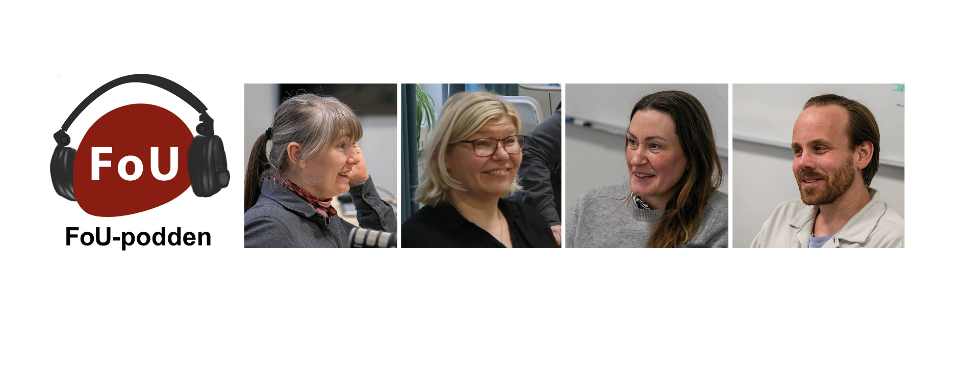 Deltagare i poddavsnitt 93 och poddloggan