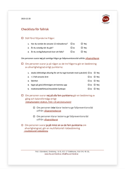 Checklista för fallrisk