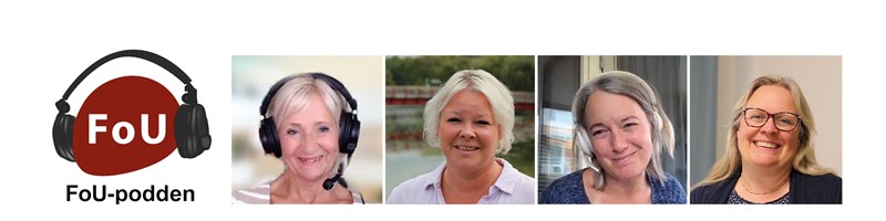 Bild på poddloggan och deltagarna i podden